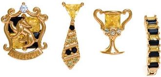 Girls Crew x Harry Potter Set of 4 Assorted Single Stud Earrings in Gold/Hufflepuff at Nordstrom