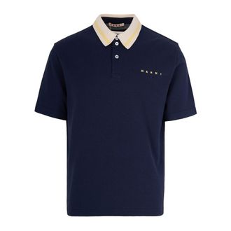 Marni Tops, Heren, Blauw, L, Katoen, Logo Polo