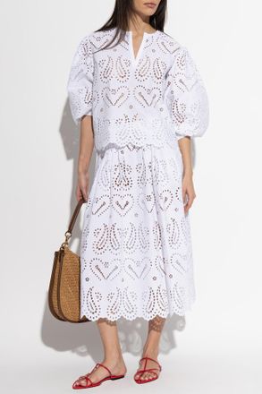 Etro Openwork Skirt, Womens, White