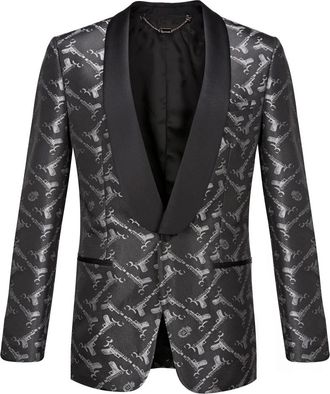Billionaire Boys Club Jacquard Wollen Dinner Jacket - Heren - Blazers - Zwart - L - Wol - Jassen