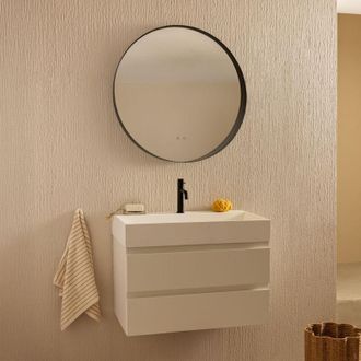 Sklum Conjunto De Mueble De Ba&ntilde;o En Madera Y Chapa De Fresno Con Lavabo Integrado Ona Sklum