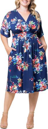 Kiyonna Gia Floral Midi Dress in Belize Blooms at Nordstrom, Size 2X