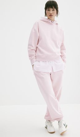 Twik Womens Solid cotton-fleece loose joggers