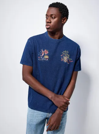 Scotch & Soda Mens Free Spirit embroidery T-shirt