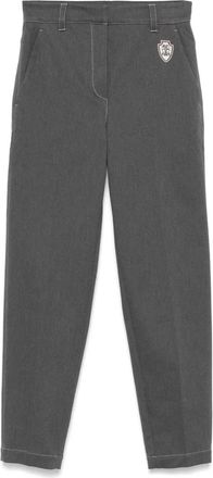 Brunello Cucinelli Broek met geborduurd logo - Grijs