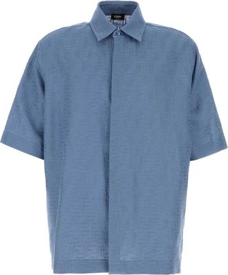 Fendi Cerulean Blue Linen Blend Shirt