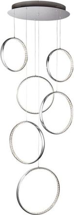 Searchlight Rings - L&aacute;mpara Colgante De Techo Led Integrada Cromo - Searchlight