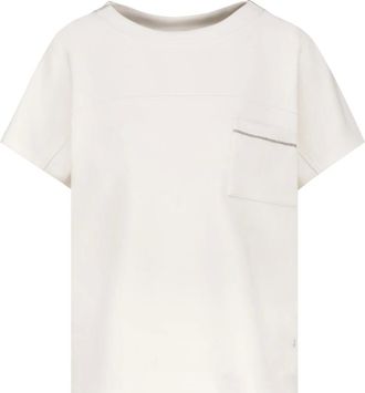 Monari Sweatshirt met korte mouwen - Dames - Tops - Wit - Maat: M Poliester