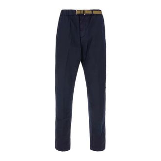 White Sand Slim-fit Trousers, male, Blue, Size: S Slim-Fit Cotton Elastane Pants