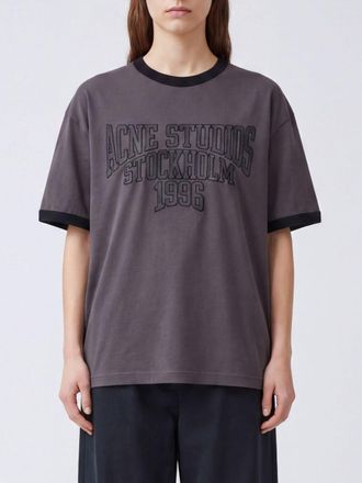 Acne Studios T-shirt in cotone biologico con logo e profili a contrasto