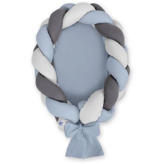 OEM Capullo Trenzado Para Beb&eacute; 2 En 1 - Azul Sucio, Gris Y Antracita