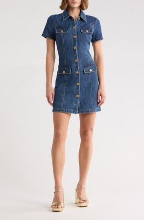 Alice & Olivia Jamie Denim Mini Shirtdress in Cambria Vintage at Nordstrom Rack, Size 2