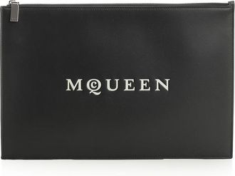 Alexander McQueen Black Leather Clutch