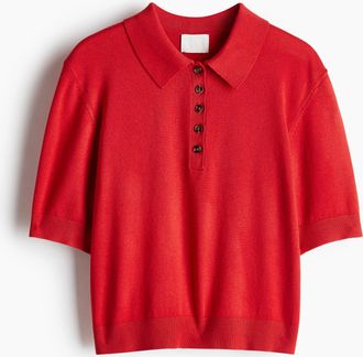 H&M Poloshirt aus Feinstrick - Red