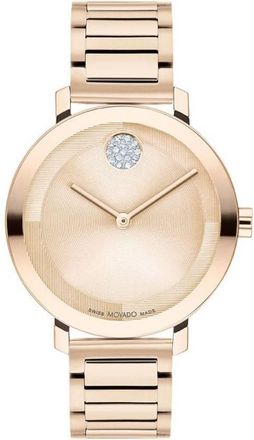 Movado Bold Evolution 2.0 Quartz Rose Gold Dial Ladies Watch 3601107