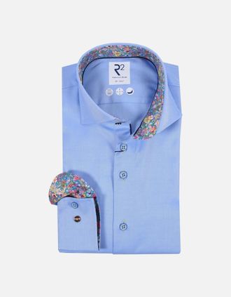 R2 Mens R2 Cut Away Collar Long Sleeved Shirt Light Blue - Size: 46/48