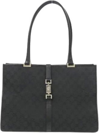 Gucci Pre-owned Tote Bags, female, Black, Size: ONE SIZE Pre-owned GG Canvas Shoulder Bag
