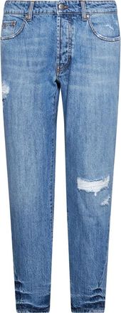 John Richmond Jeans met gebruikt effect en distressed details - Heren - Slim Fit Jeans - Blauw - W31 - Jeans