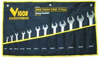 Vigor Serie De Llaves Fijas Vigor Crv-din3110, 12 Piezas