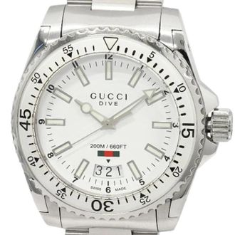 Gucci Pre-owned Duikhorloge van roestvrij staal - Heren - Vintage Horloges - Wit - ONE Size - Vintage