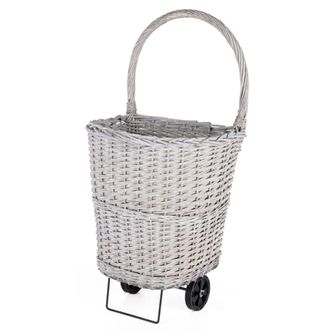 Somagic Carro de almacenamiento para troncos de mimbre y acero