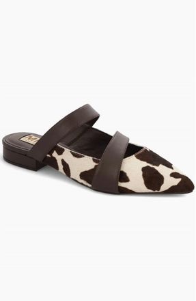 Mia Womens Abie Cow Print Mules In Beige