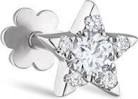 Maria Tash Diamond Star Threaded Stud Earring in White Gold at Nordstrom, Size 5.5 Mm