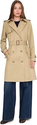 Lauren Ralph Lauren Db Belted Rain 38 Womens Coat Birch Tan : XS, Cotton/Polyester