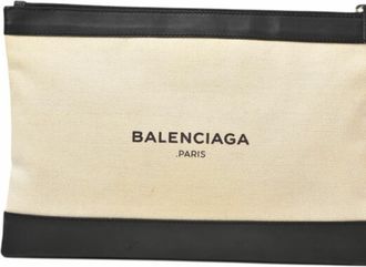 Balenciaga Black Canvas Clutch Bag Pouch (Pre-Owned)