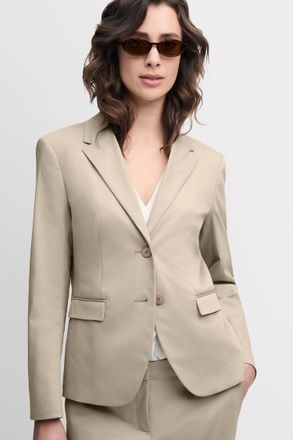 Cinque Jackenblazer CINQUE CILARNI, Damen, Gr. 34, beige, Web, Obermaterial: 64% Baumwolle, 33% Polyester, 3% Elasthan, slim fit h&uuml;ftlang, V-Ausschnitt, abge