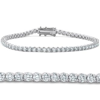 Pompeii3 4Ct TW 14k White or Yellow Gold Round-Cut Diamond Tennis Bracelet 7 Womens