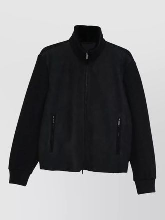 Giorgio Armani high neck shearling blouson side pockets