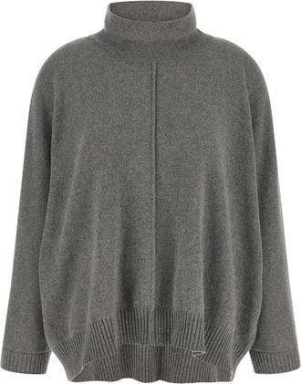 Alberta Ferretti Grey Knitted Turtle Neck Sweater