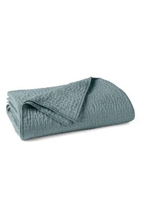 Coyuchi Pebbled Handstitched Organic Cotton Quilt in Lagoon at Nordstrom, Size Full