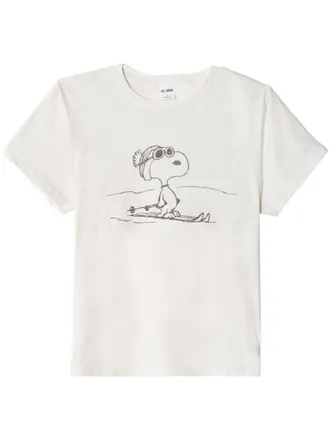 Re/Done Classic Ski Snoopy-print T-shirt - women - Cotton - L - White