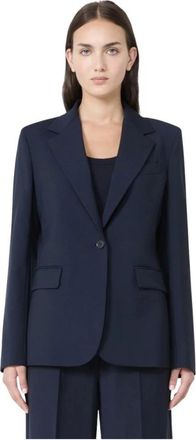 Max Mara Lamine Blazer - Dames - Blazers - Blauw - S - Wol - Jassen