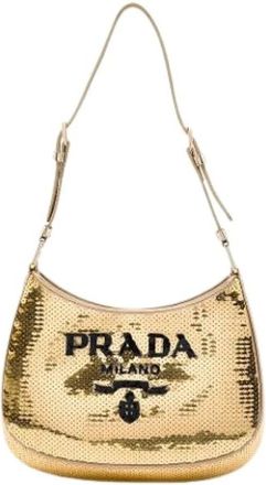 Prada Pre-owned Vintage Schoudertas - Dames - Vintage Schoudertas - Geel - ONE Size - Satijn - Vintage