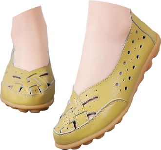 Generic Orthopedic Shoes,Orthopedic Loafers for Women, Loafers in Breathable Leather,Casual Round Toe Soft Walking Business Shoes Slip-On Low Top Light Weight