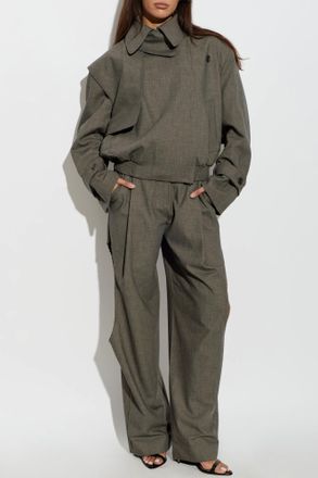 CHRISTOPHER ESBER Cropped Trench Jacket, Womens, Grey