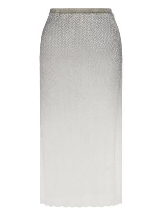 Maison Margiela ombr&eacute;-effect midi skirt - women - Wool/Acrylic/Polyamide - M - Grey