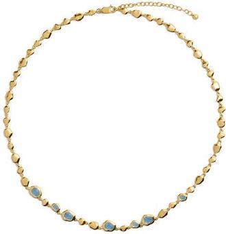 Monica Vinader Odyssey Stone Pebble Necklace in 18K Gold Vermeil /Aquamarine at Nordstrom