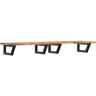 vidaXL Vidaxl - Estante De Lavabo De Pared Acero Y Madera Maciza De Acacia