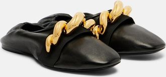 Alaia Ala&iuml;a Jewel embellished leather ballet flats
