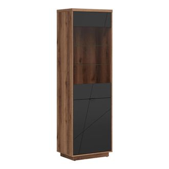 Petits Meubles Vitrina de 2 puertas estratificado Negro marr&oacute;n