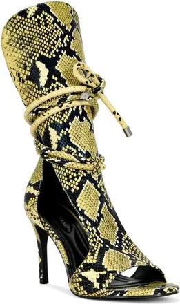 Azalea Wang Bocker Snakeskin Embossed Sandal in Yellow Multi at Nordstrom, Size 6.5