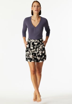 Schiesser Loungepants SCHIESSER Mix + Relax, Damen, Gr. 34, N-Gr, bunt (multicolor 1), Web, Obermaterial: 100% Viskose, bequem kurz, Hosen Loungepants, elastisc