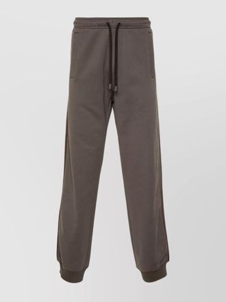 Lanvin cotton chevron-knit side-panel tapered track pants