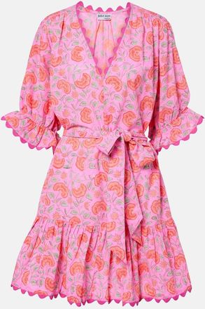 Juliet Dunn Floral scalloped cotton minidress
