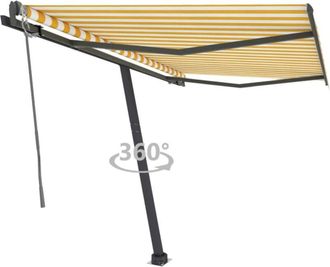 vidaXL Toldo De Pie Autom&aacute;tico Amarillo Y Blanco 350x250 Cm Vidaxl