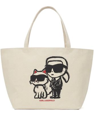 Karl Lagerfeld Borsa tote Ikon Karl Choupette - Bianco